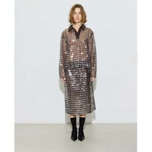 HOSBJERG Veneda Skirt Size XS Gray / Brown